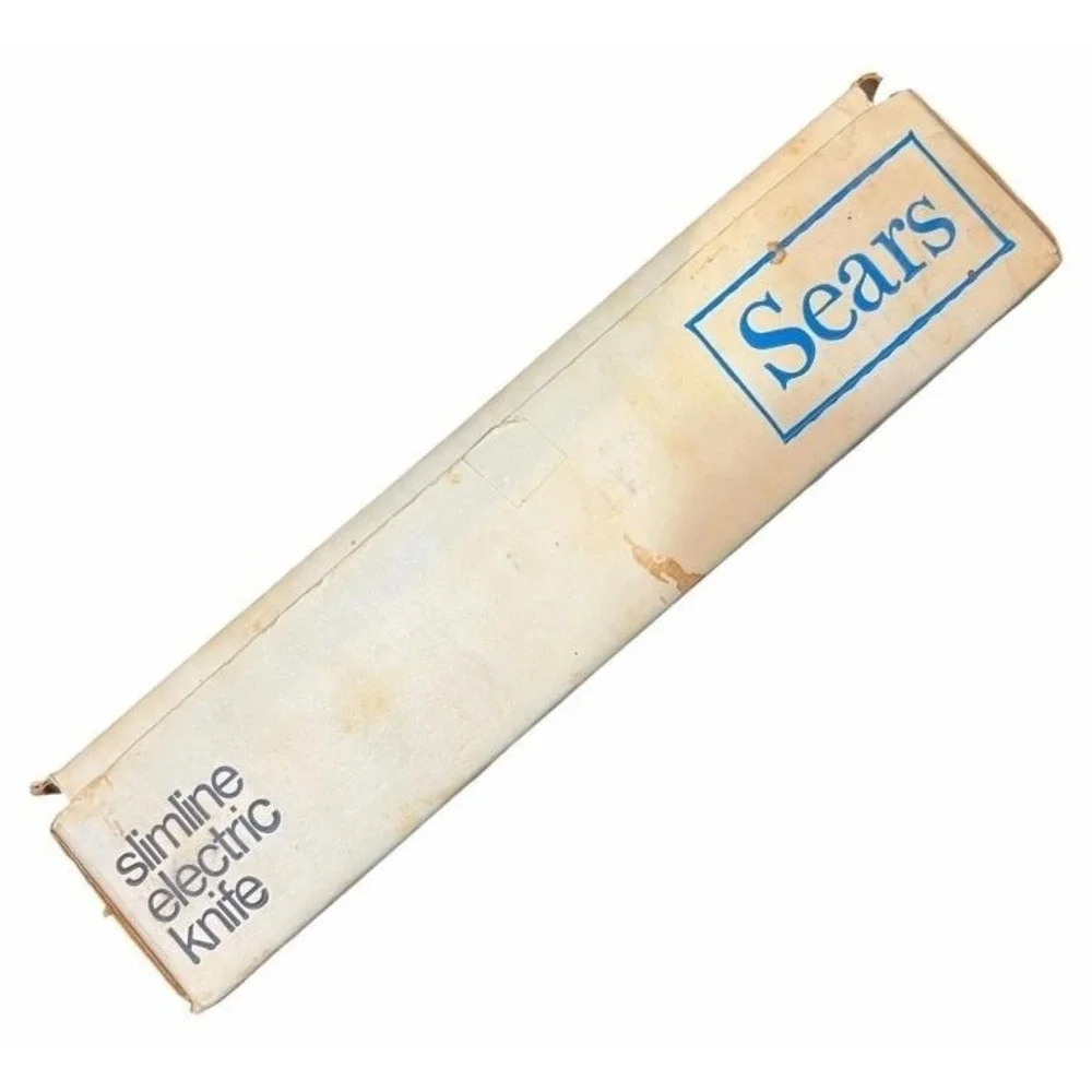 SEARS Electric Knife #9820 Made in USA 1960's - Avocado Green w/ Box [VINTAGE]